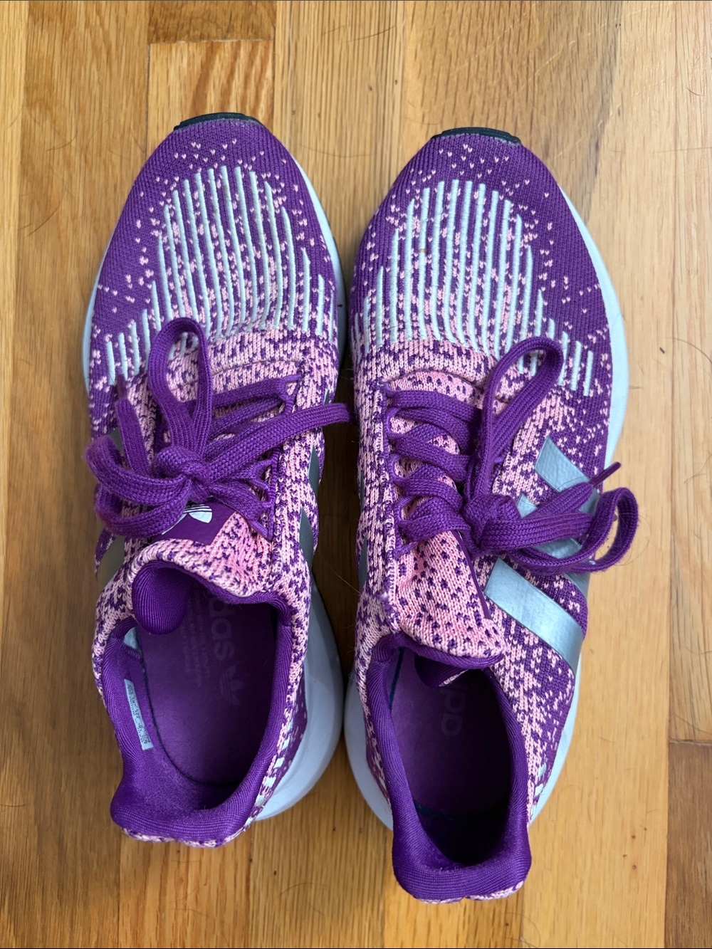 adidas Women's Purple and Pink Knit Running Shoes